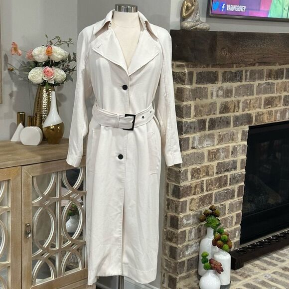 BB DAKOTA Women’s I Spy Textured Twill Light Weight Trench Coat in the Size S - Picture 15 of 16